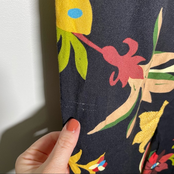 Anthropologie Farm Rio Calla Evil Eye Boho Floral Print Flare Pants Size S - Picture 8 of 9